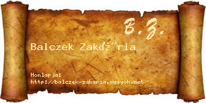 Balczek Zakária névjegykártya